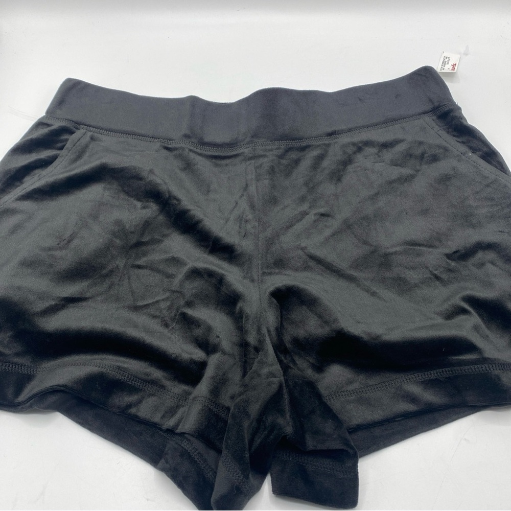 JUICY COUTURE Velour Bling Tracksuit Hoodie & Shorts Black Bling Gems Medium - Picture 5 of 7